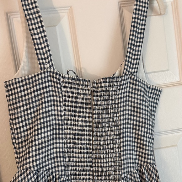 Reformation Gingham Square Neck Maxi Dress in Blue and White - Picture 6 of 6